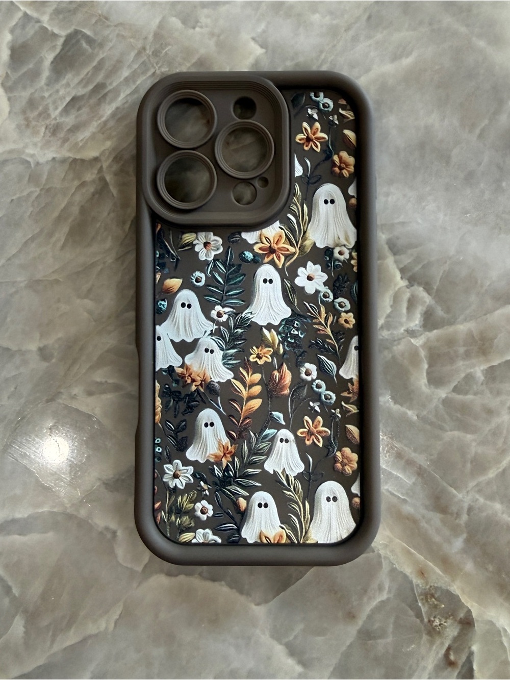 Ghost Floral Phone Case in Brown 👻🤎